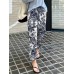 Women 100  Cotton Plants And Flowers Printing Maxi Length Pants